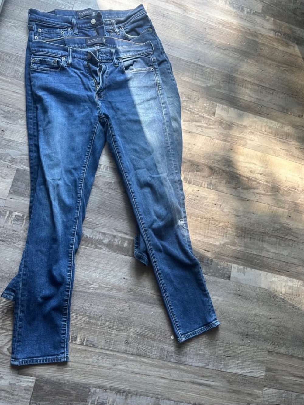 Abercrombie & Fitch Women's Blue Skinny Jeans - Faded Indigo